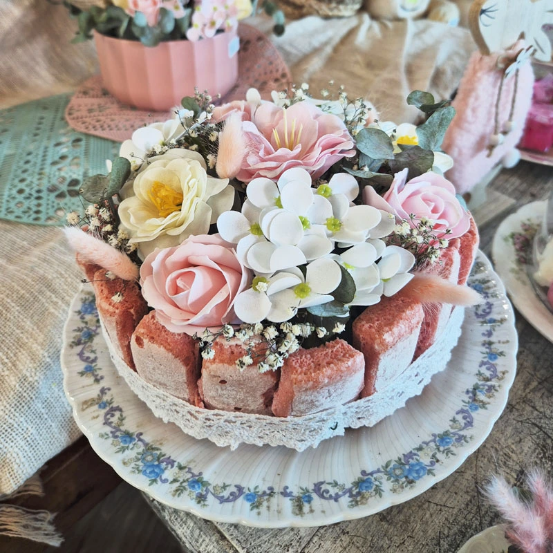 Fleurs de savon - Gâteau avec fleurs de savon